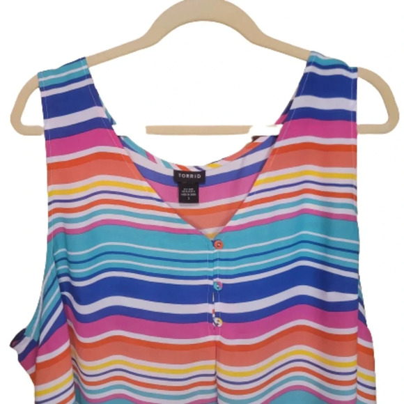 Torrid Bright Striped Sleeveless top - Picture 3 of 6